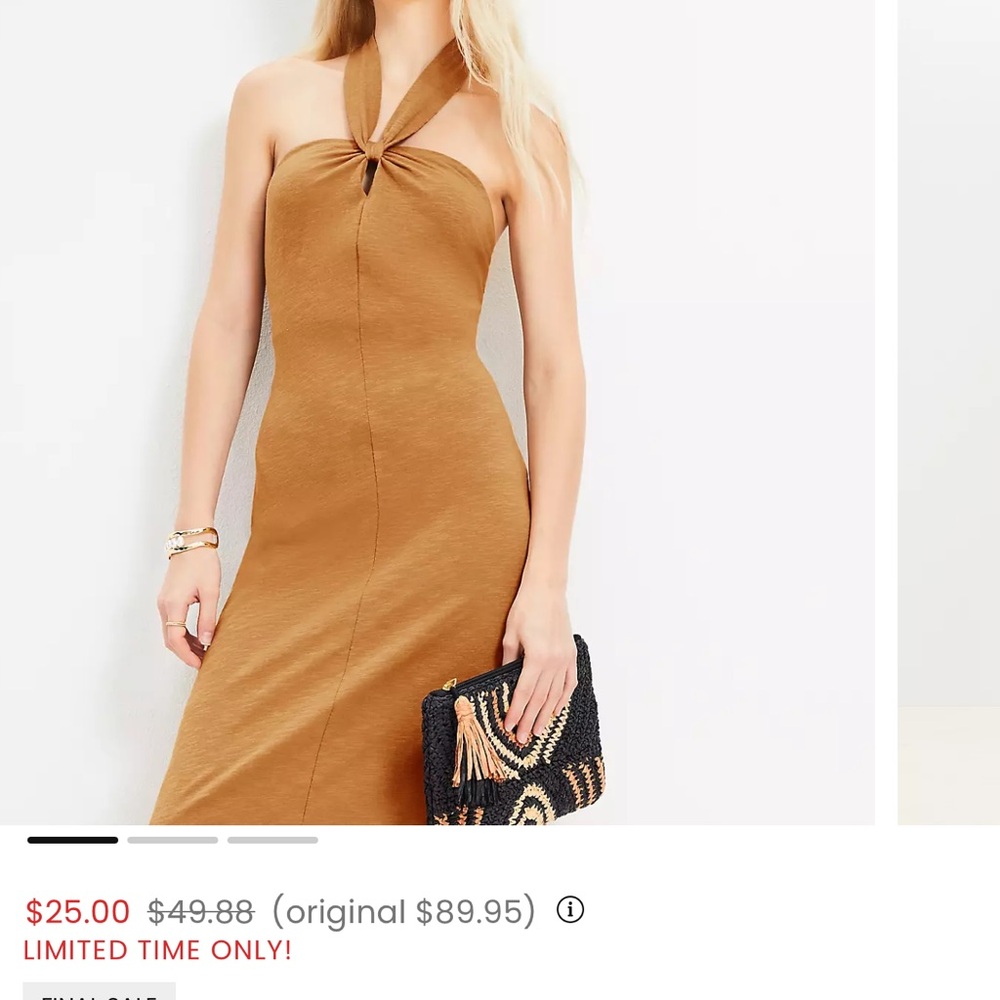 Loft Keyhole Midi dress NWOT
